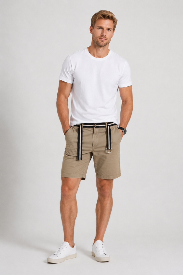 Rock Creek Herren Chino Shorts mit Gürtel RC-2133