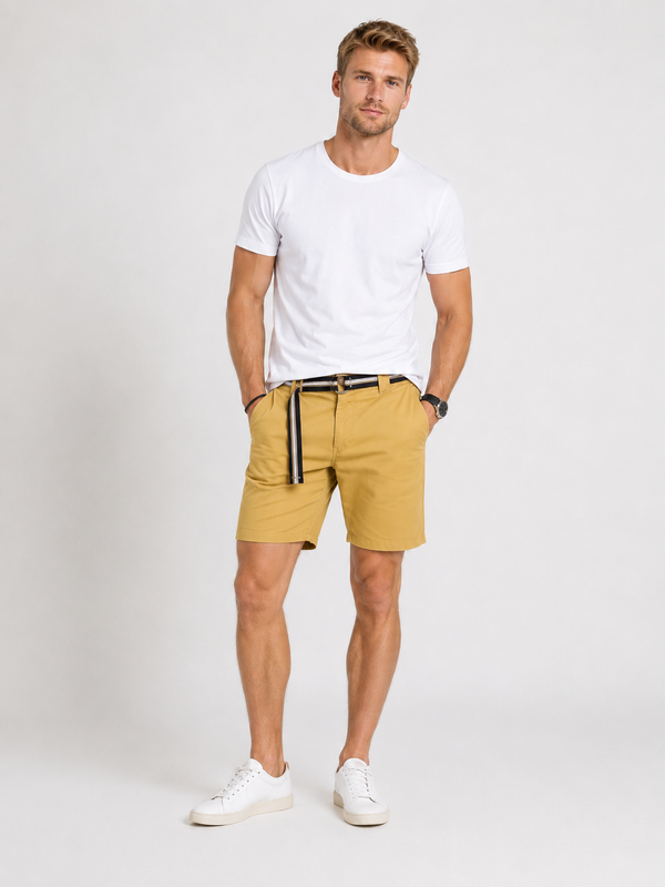 Rock Creek Herren Chino Shorts mit Gürtel RC-2133