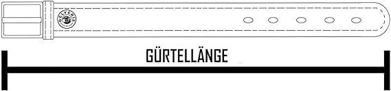 Gelverie Herren Gürtel Echt Leder Dunkelbraun GG-104