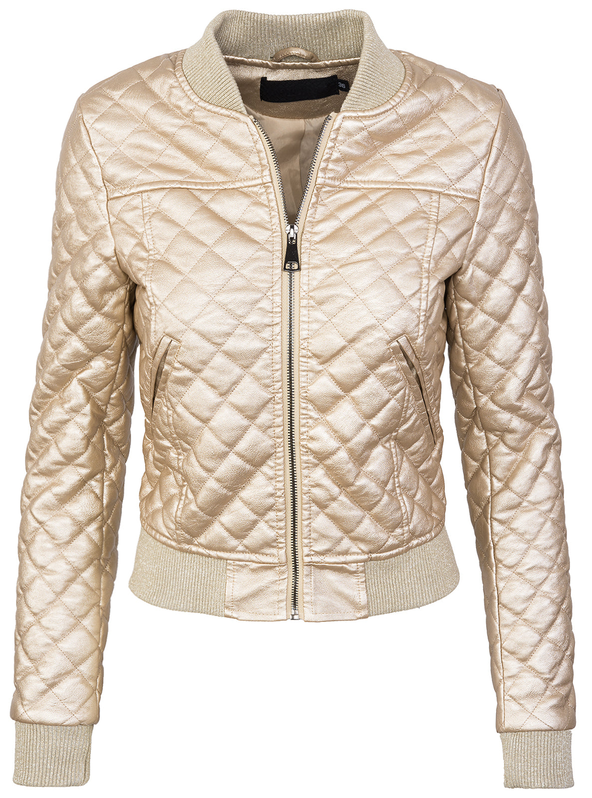 Damen Bomberjacke aus Kunstleder D-299