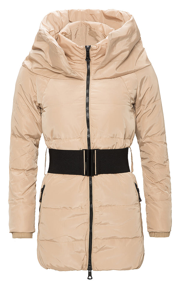 Damen Daunenjacke Steppmantel mit Gürtel D-115 _77315.jpg
