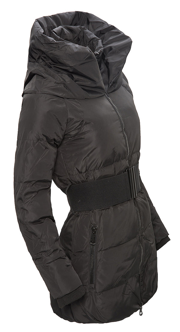 Damen Daunenjacke Steppmantel mit Gürtel D-115 _77317.jpg