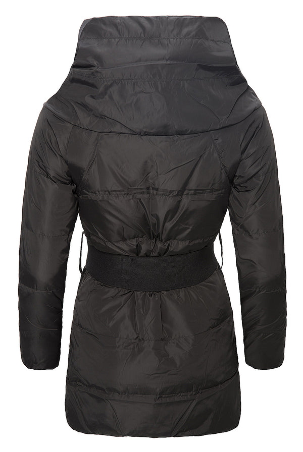 Damen Daunenjacke Steppmantel mit Gürtel D-115 _77318.jpg