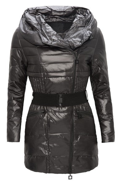 Damen Daunenjacke mit Kapuze Schwarz D-107_36092.jpg