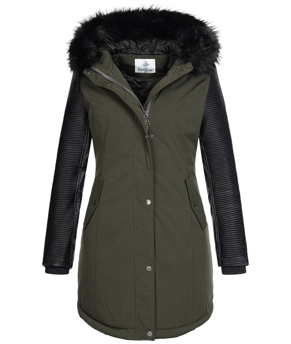 Damen Jacke Winterjacke Parka mit Kunstlederärmel D-347_85289.jpg