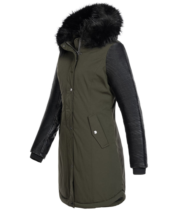 Damen Jacke Winterjacke Parka mit Kunstlederärmel D-347_85290.jpg