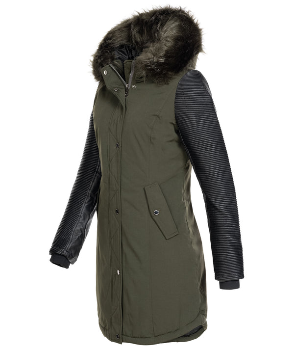 Damen Jacke Winterjacke Parka mit Kunstlederärmel D-347_85293.jpg