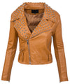 Damen Kunstleder Jacke Nieten-Look Bikerjacke D-190_77496.jpg