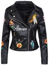 Damen Kunstlederjacke mit Blumenstickerei Schwarz D-263_65067.jpg