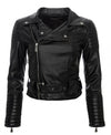 Damen Kunstlederjacke mit Gürtel Schwarz D-37_35690.jpg