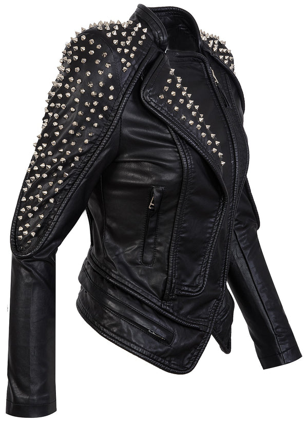 Damen Kunstlederjacke mit Nieten D-274_78135.jpg