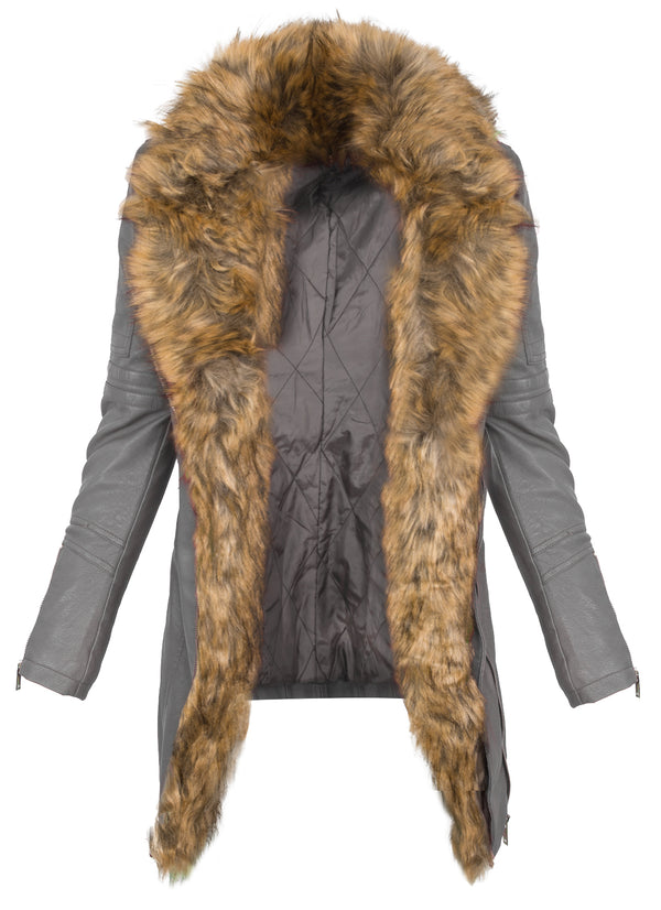 Damen Kunstledermantel mit Kunstfellkragen D-366_78556.jpg