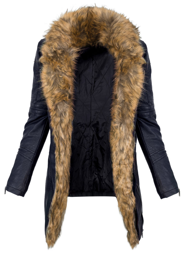 Damen Kunstledermantel mit Kunstfellkragen D-366_78569.jpg