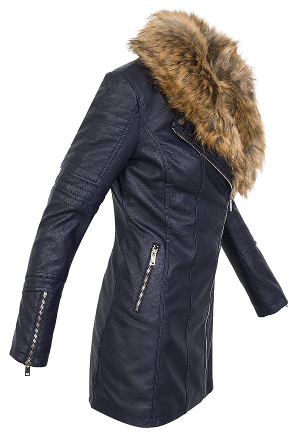 Damen Kunstledermantel mit Kunstfellkragen D-366_78570.jpg