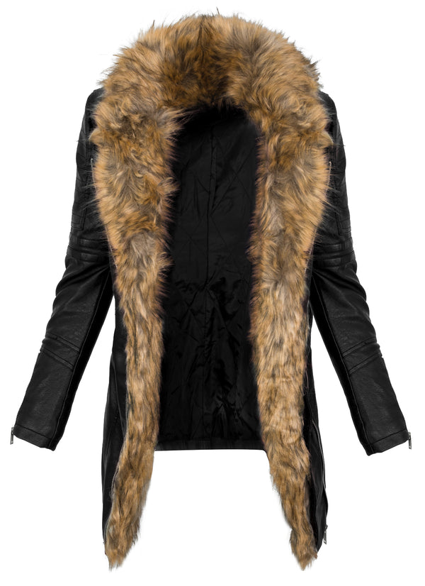 Damen Kunstledermantel mit Kunstfellkragen D-366_78591.jpg