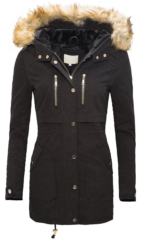 Damen Parka Winterjacke mit Kunstfellkragen D-105 _77302.jpg