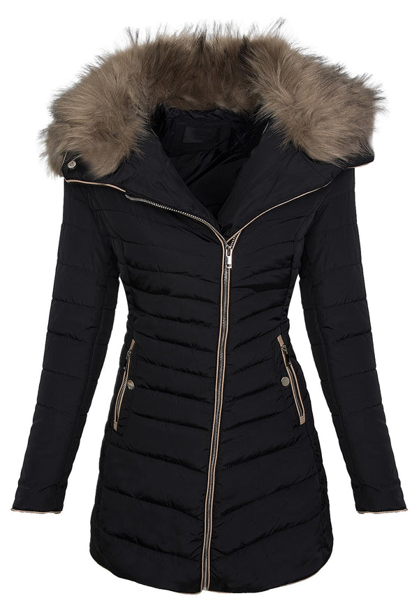 Damen Steppmantel mit Kunstfellkragen D-382_78651.jpg