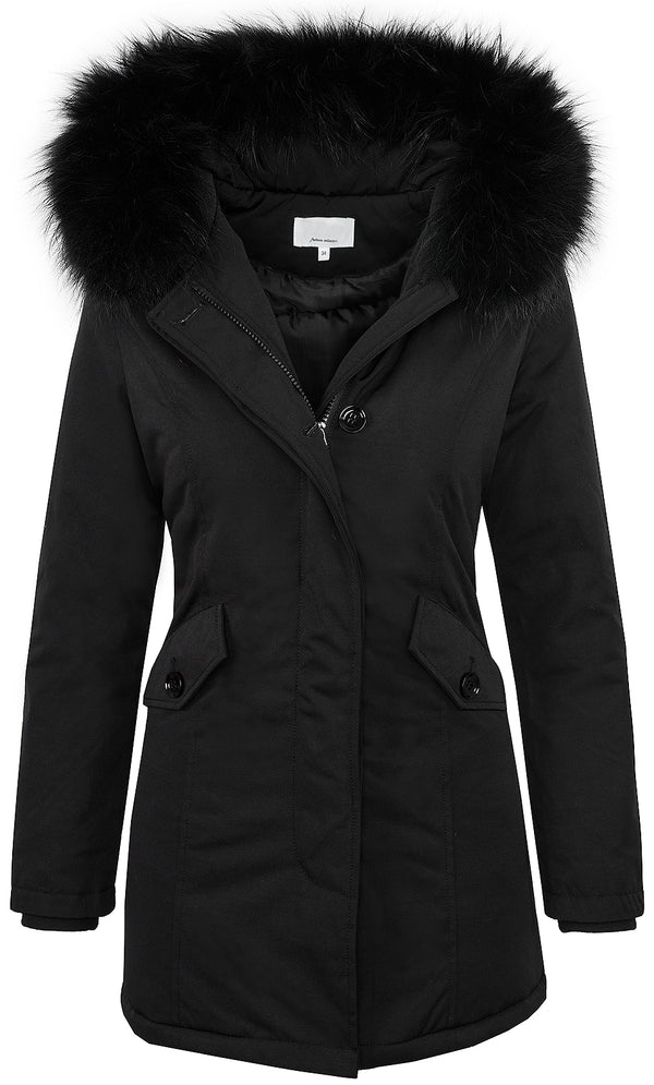 Damen Winter Jacke Parka Gefüttert Echtpelz D-218 _77644.jpg