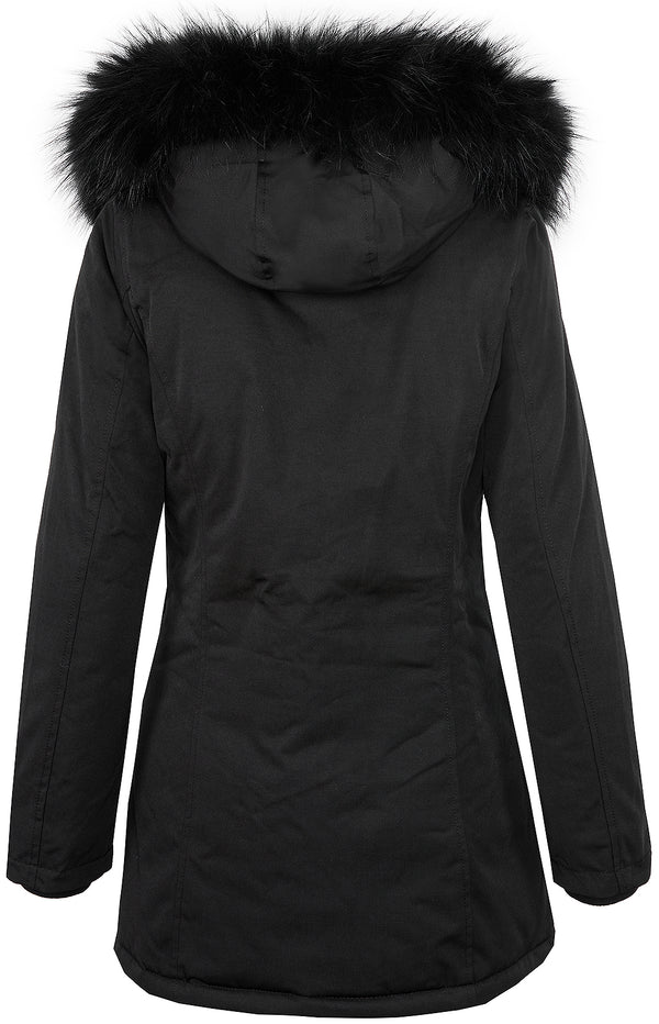 Damen Winter Jacke Parka Gefüttert Echtpelz D-218 _77646.jpg