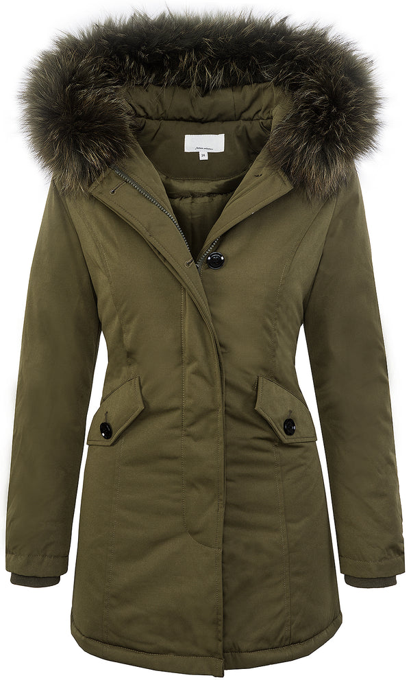 Damen Winter Jacke Parka Gefüttert Echtpelz D-218 _77650.jpg