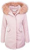 Damen Winter Jacke Parka Gefüttert Echtpelz D-218 _77653.jpg