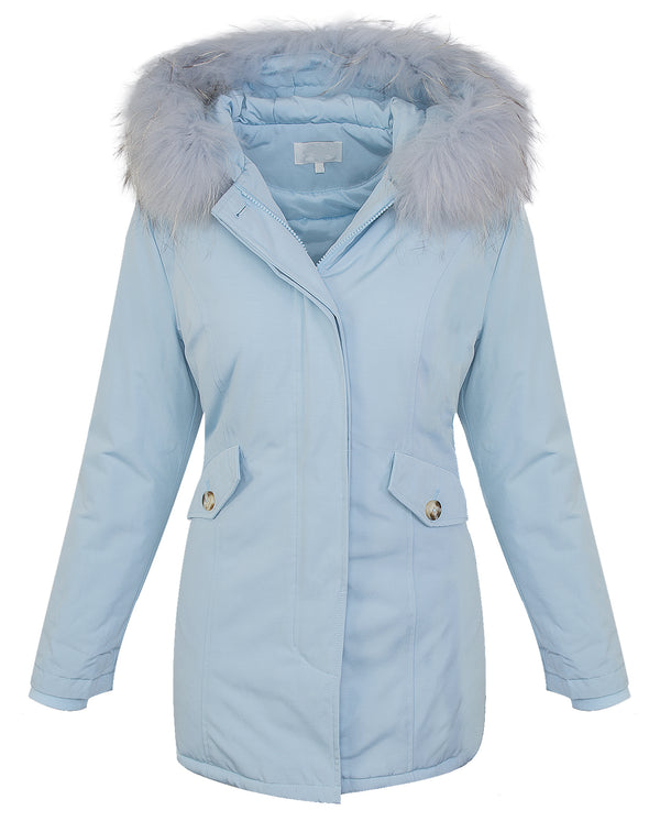 Damen Winter Jacke Parka Gefüttert Echtpelz D-218 _77654.jpg