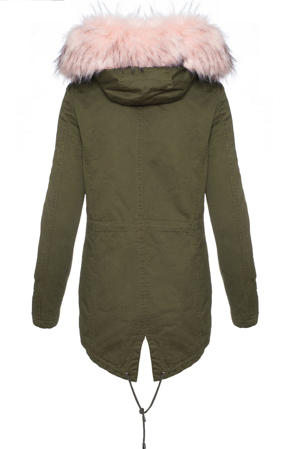 Damen Winter Jacke Parka Kapuze mit Kunstfellkragen D-242_78017.jpg
