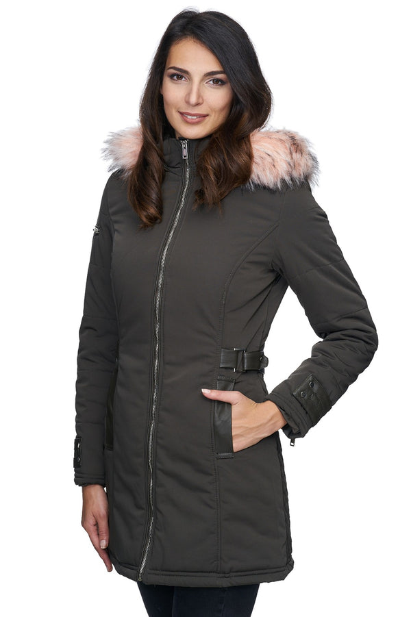 Damen Winter Jacke mit Kapuze Kunstfellkragen D-225_77871.jpg