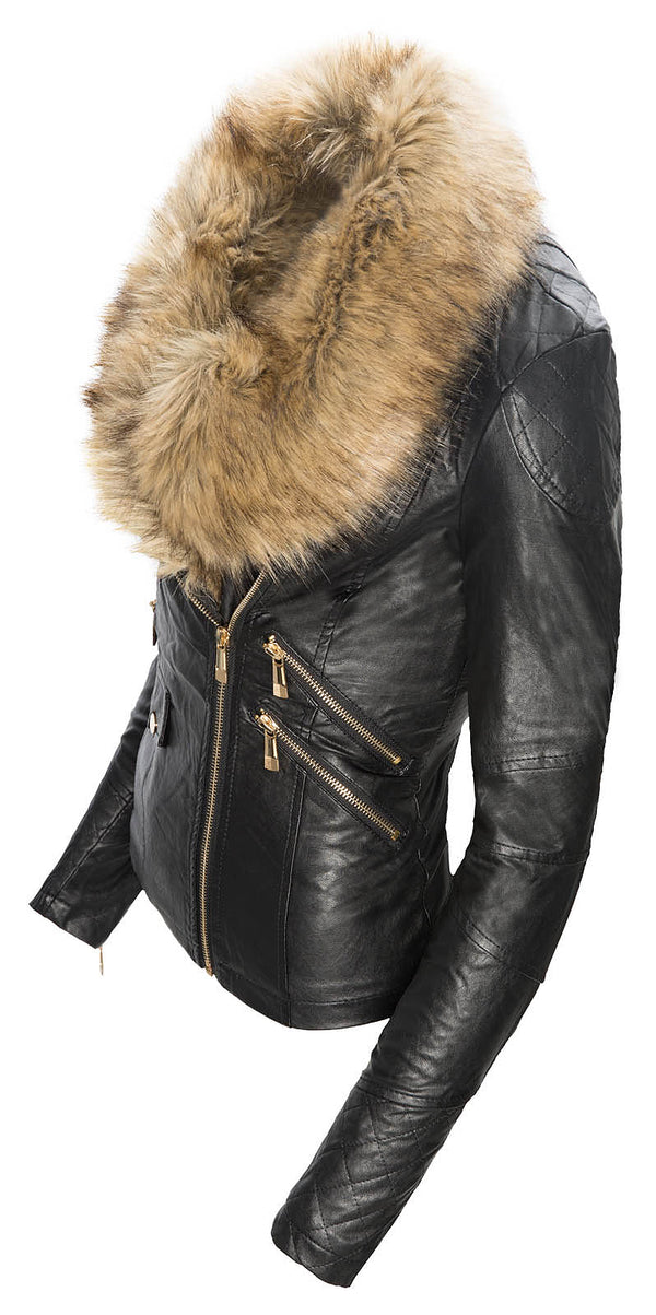Damen Winter Kunstlederjacke mit Kunstfellkragen D-119_77382.jpg