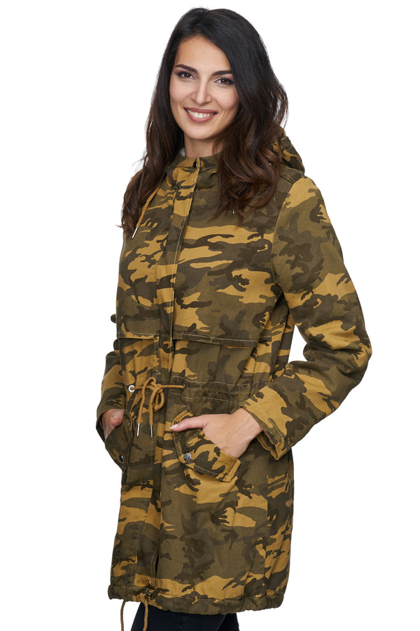 Damen Winter Mantel Camouflage Gefüttert Army-Look D-235_77913.jpg