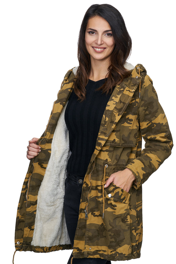 Damen Winter Mantel Camouflage Gefüttert Army-Look D-235_77914.jpg
