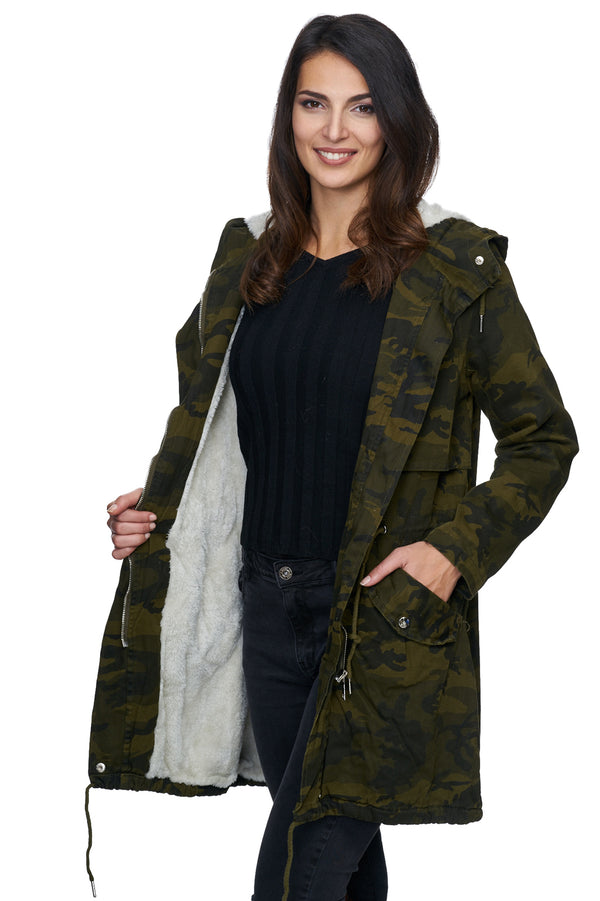 Damen Winter Mantel Camouflage Gefüttert Army-Look D-235_77919.jpg