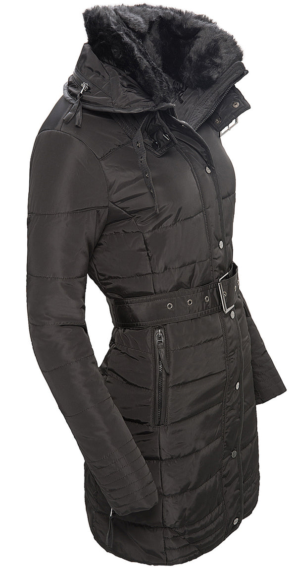Damen Winter Mantel Steppjacke Schwarz D-106 _63006.jpg