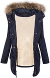Damen Winter Parka Kapuze mit Echt Pelz Kragen D-20_77543.jpg