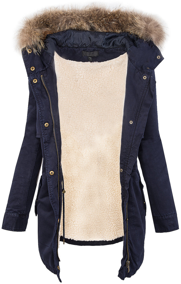 Damen Winter Parka Kapuze mit Echt Pelz Kragen D-20_77543.jpg