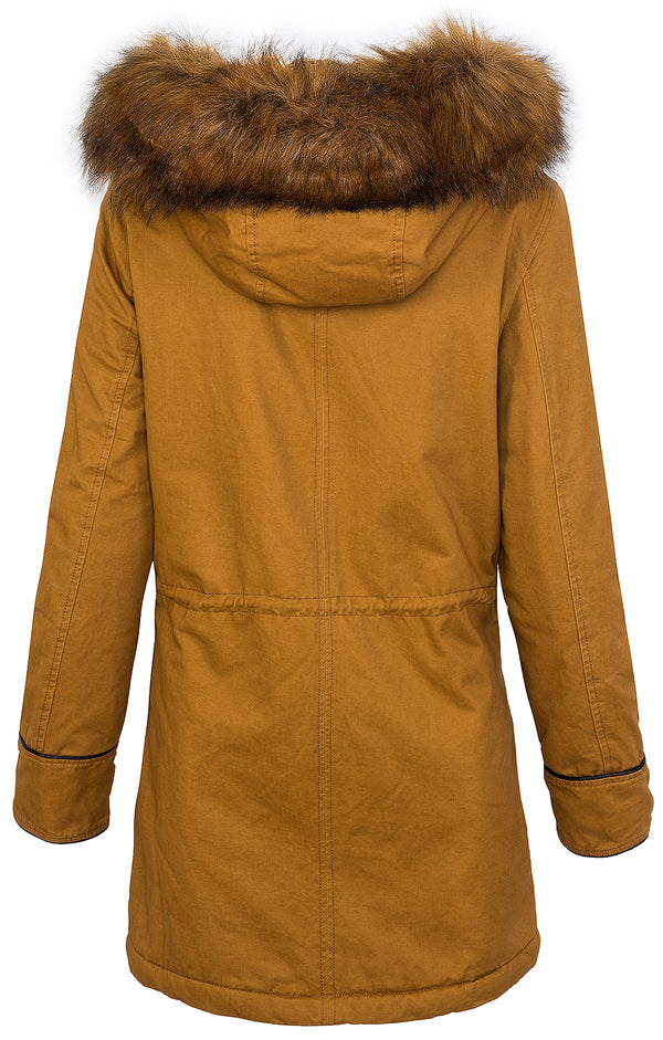 Damen Winter Parka mit Kapuze Kunstfellkragen D-214 _77631.jpg