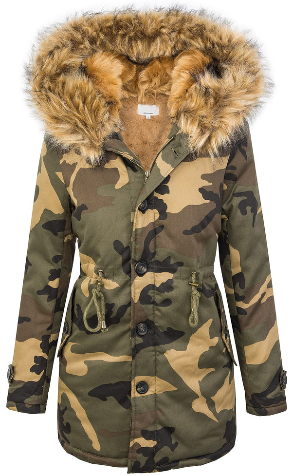 Damen Winterjacke Camouflage Parka mit Kunstfellkragen D-339_78470.jpg
