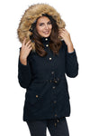 Damen Winterjacke Gefüttert Kapuze mit Kunstfellkragen D-226_77884.jpg