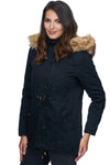 Damen Winterjacke Gefüttert Kapuze mit Kunstfellkragen D-226_77885.jpg