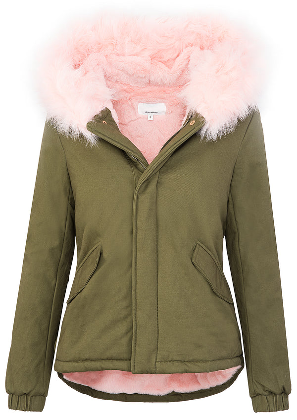 Damen Winterjacke Gefüttert Kapuze mit XXL-Kunstfell D-222_77837.jpg