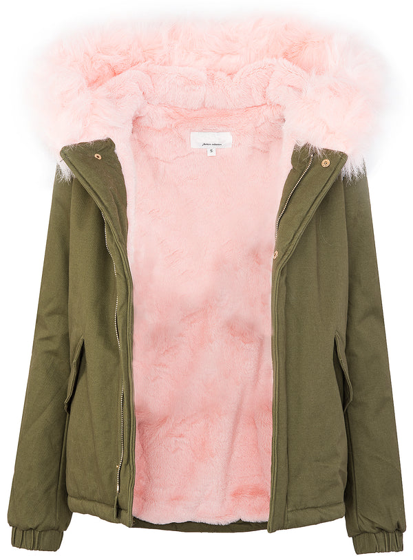 Damen Winterjacke Gefüttert Kapuze mit XXL-Kunstfell D-222_77838.jpg