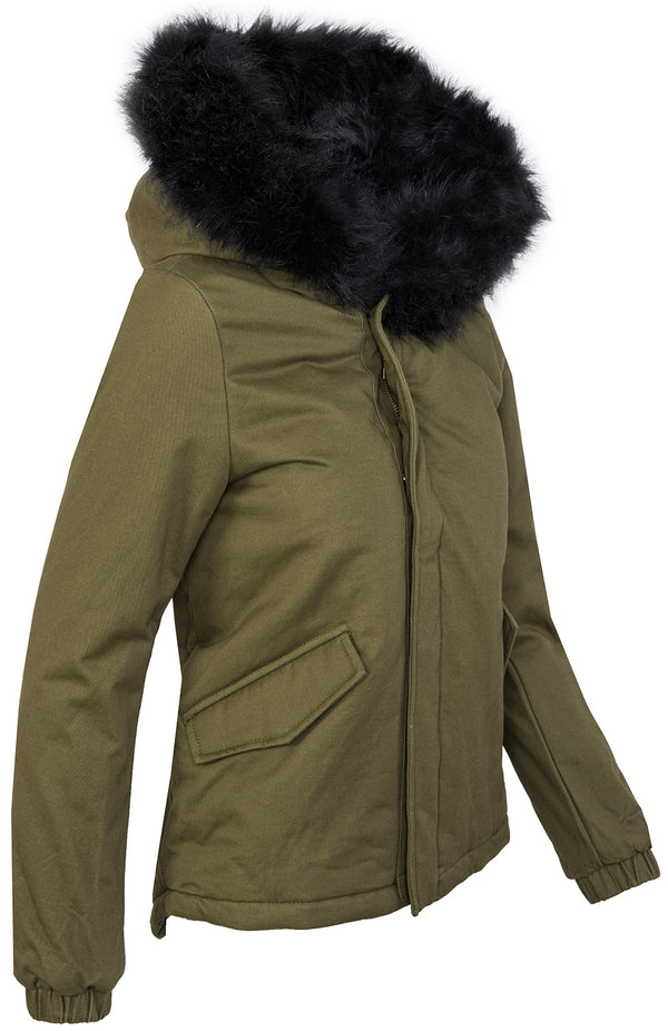 Damen Winterjacke Gefüttert Kapuze mit XXL-Kunstfell D-222_77842.jpg