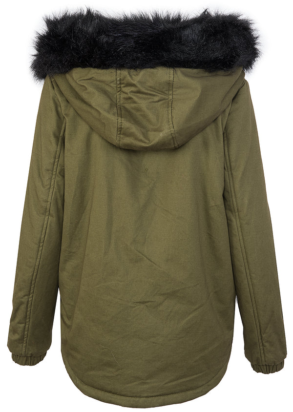 Damen Winterjacke Gefüttert Kapuze mit XXL-Kunstfell D-222_77843.jpg