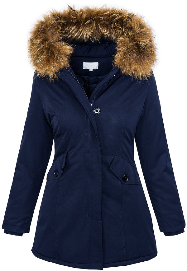 Damen Winterjacke Parka Echtfell Kapuze D-204 _77563.jpg