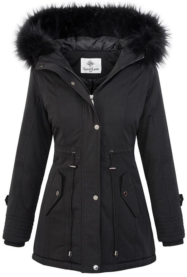 Damen Winterjacke Parka Kapuze mit Kunstfellkragen D-345_78479.jpg