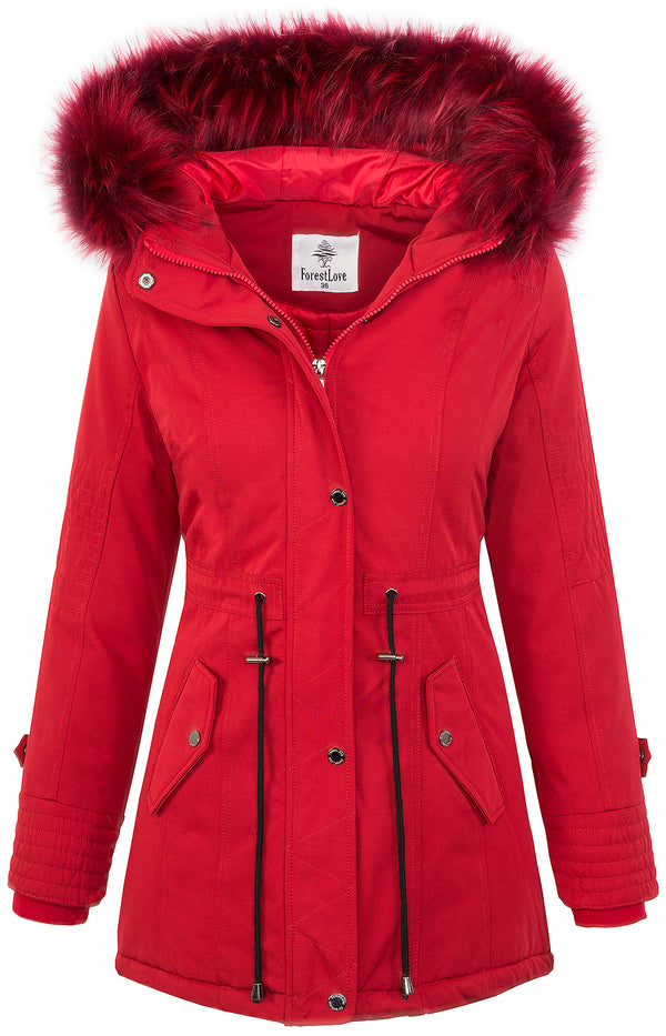 Damen Winterjacke Parka Kapuze mit Kunstfellkragen D-345_78481.jpg