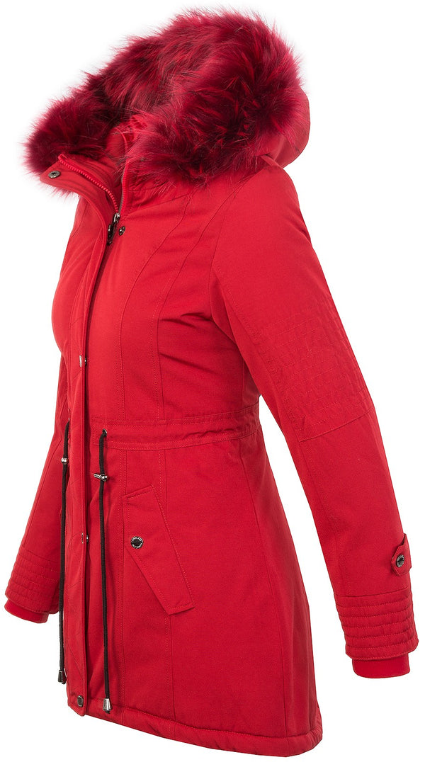 Damen Winterjacke Parka Kapuze mit Kunstfellkragen D-345_78483.jpg