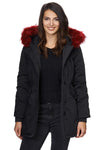 Damen Winterjacke Parka mit Kapuze Kunstfellkragen D-224 _77868.jpg