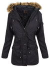 Damen Winterjacke Parka mit Kapuze Kunstfellkragen D-227 _64291.jpg