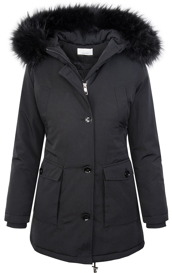 Damen Winterjacke Parka mit Kapuze Kunstfellkragen D-350_78506.jpg